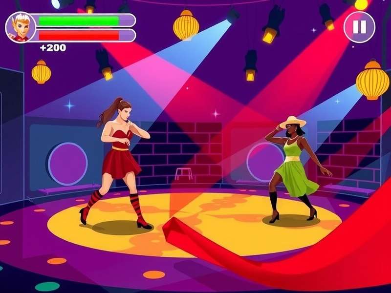 Samba Swing Spectacle gameplay screenshot showing colorful dance moves